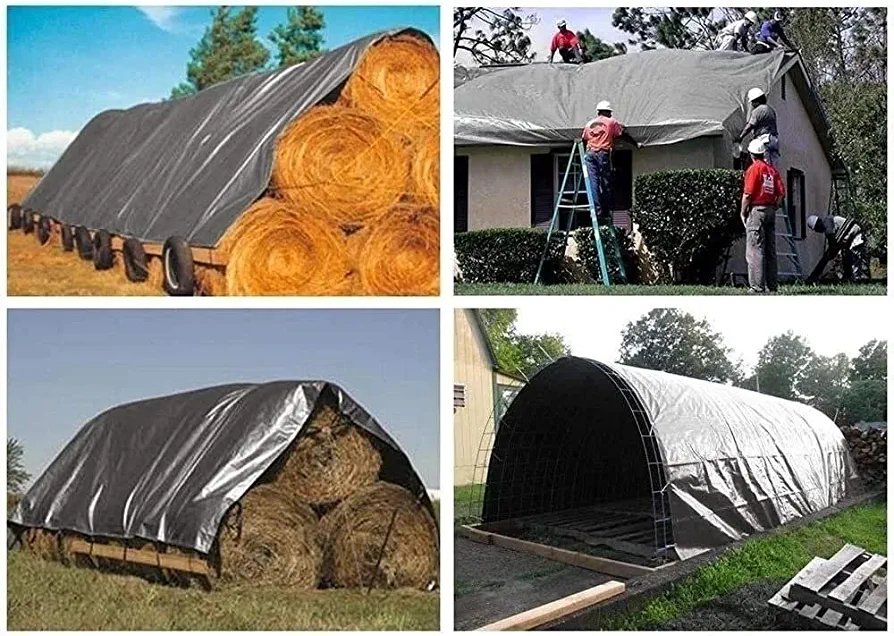 Heavy Duty Waterproof Tarpaulin Sheet Covering Construction Materials And Equipment